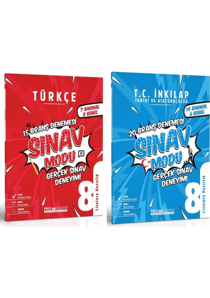 8. Sınıf Türkçe - İnkılap Tarihi Deneme Seti 2023 2 Kitap