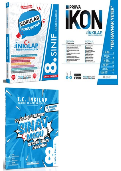 8. Sınıf İnkılap Tarihi Soru - Defter - Deneme Seti 2023 3 Kitap