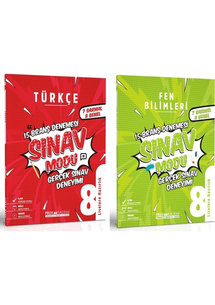 8. Sınıf Türkçe - Fen Bilimleri Deneme Seti 2023 2 Kitap