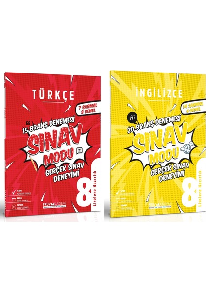 8. Sınıf Türkçe - İnglizce Deneme Seti 2023 2 Kitap