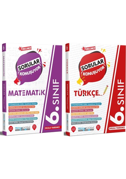 6. Sınıf Matematik - Türkçe Sorular Konuşuyor Seti 2023 2 Kitap