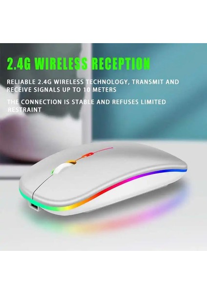 Tüm Cihazlara Uyumlu Mouse Bluetooth Wireless Şarjlı Fare 2.4g Macbook iPad Bilgisayar Telefon