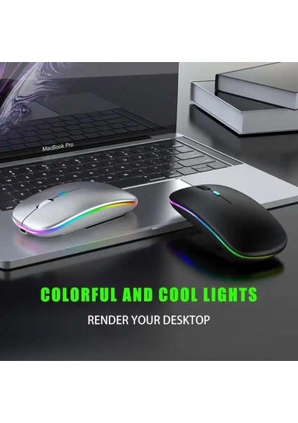 Tüm Cihazlara Uyumlu Mouse Bluetooth Wireless Şarjlı Fare 2.4g Macbook iPad Bilgisayar Telefon