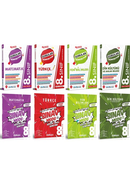 8. Sınıf Matematik - Türkçe - Fen - Din Sorular Konuşuyor - Deneme Seti 2023 8 Kitap