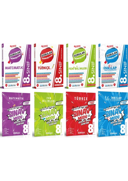 8. Sınıf Matematik Türkçe Fen İnkılap Tarihi Soru - Deneme Seti 2023 8 Kitap