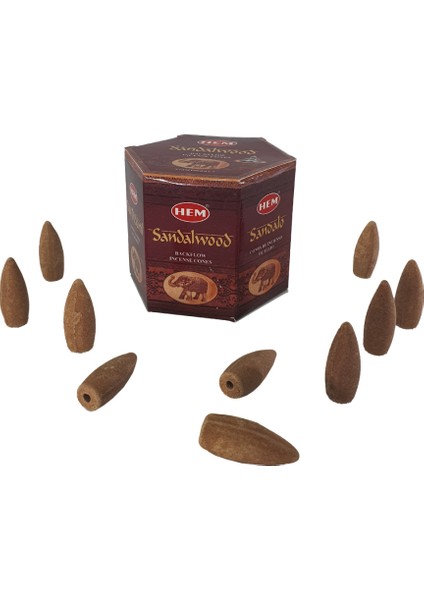 Sandal Ağacı (Sandalwood) Geri Akış Şelale 10'lu Tütsü Mumu