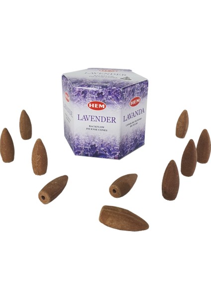 Lavanta (Lavender) Geri Akış Şelale 10'lu Tütsü Mumu