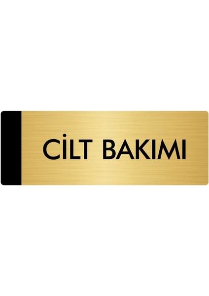 Metal Yönlendirme Levhası Departman Kapı İsimliği Cilt Bakımı 5 x 20 cm Altın
