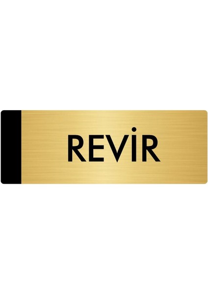 Metal Yönlendirme Levhası Departman Kapı İsimliği Revir 5 x 20 cm Altın