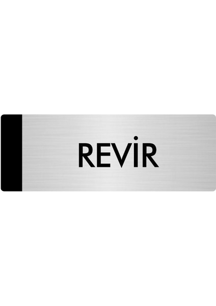 Metal Yönlendirme Levhası Departman Kapı İsimliği Revir 5 x 20 cm Gümüş