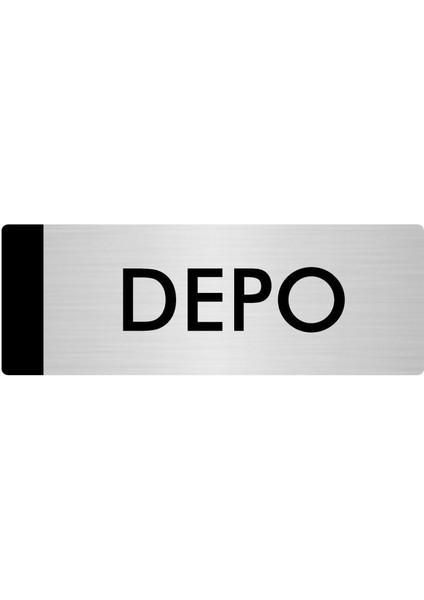 Metal Yönlendirme Levhası Departman Kapı İsimliği Depo 5 x 20 cm Gümüş