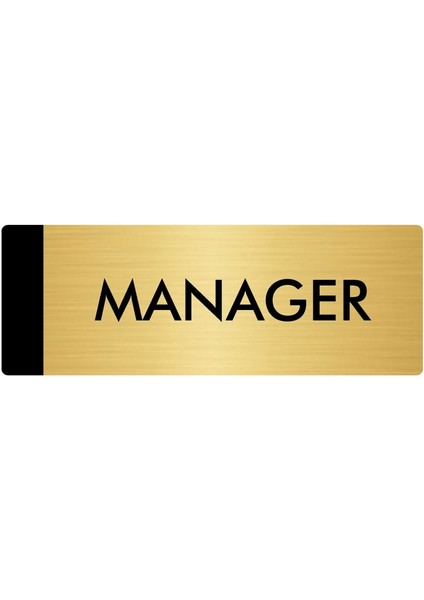 Metal Yönlendirme Levhası Departman Kapı İsimliği Manager 5 x 20 cm Altın