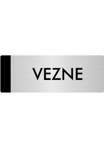 Metal Yönlendirme Levhası Departman Kapı İsimliği Vezne 5 x 20 cm Gümüş