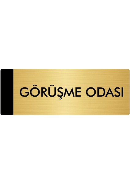 Metal Yönlendirme Levhası Departman Kapı İsimliği Görüşme Odası 5 x 20 cm Altın