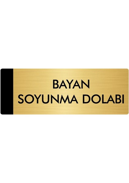 Metal Yönlendirme Levhası Departman Kapı İsimliği Bayan Soyunma Dolabı 5 x 20 cm Altın