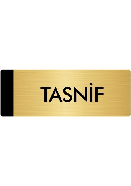 Metal Yönlendirme Levhası, Departman Kapı Isimliği Tasnif 7X20 cm Altın Renk