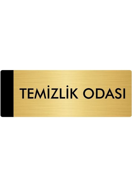 Metal Yönlendirme Levhası Departman Kapı İsimliği Temizlik Odası 7 x 20 cm Altın