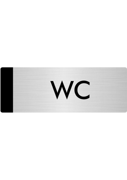 Metal Yönlendirme Levhası Departman Kapı İsimliği Wc 5 x 20 cm Gümüş