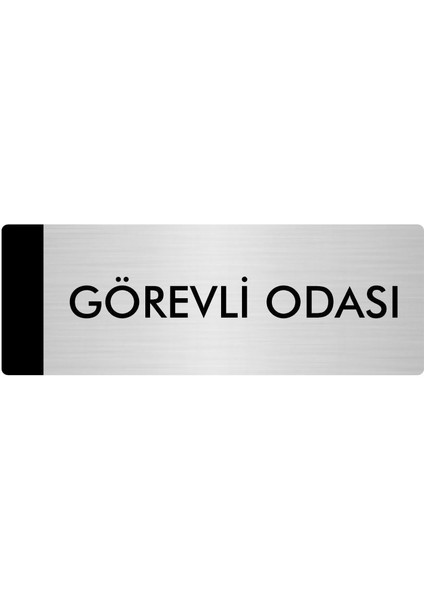 Metal Yönlendirme Levhası Departman Kapı İsimliği Görevli Odası 7 x 20 cm Gümüş