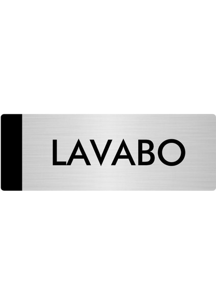 Metal Yönlendirme Levhası Departman Kapı İsimliği Lavabo 7 x 20 cm Gümüş