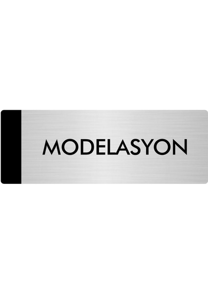 Metal Yönlendirme Levhası Departman Kapı İsimliği Modelasyon 5 x 20 cm Gümüş