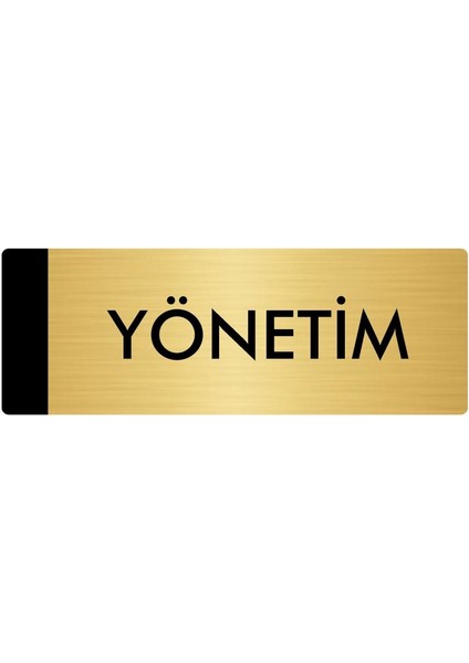 Metal Yönlendirme Levhası Departman Kapı İsimliği Yönetim 7 x 20 cm Altın