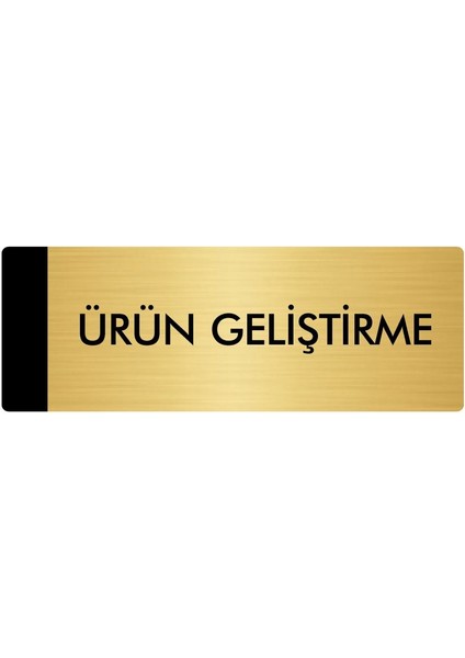Metal Yönlendirme Levhası Departman Kapı İsimliği Ürün Geliştirme 5 x 20 cm Altın