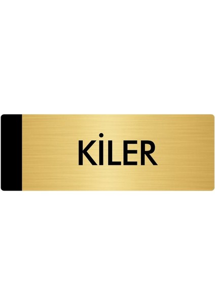 Metal Yönlendirme Levhası Departman Kapı İsimliği Kiler 5 x 20 cm Altın