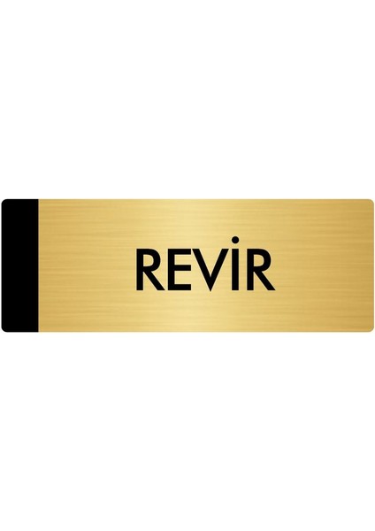 Metal Yönlendirme Levhası Departman Kapı İsimliği Revir 7 x 20 cm Altın