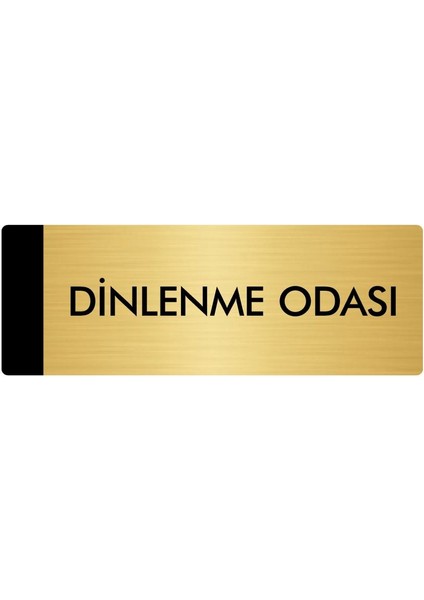 Metal Yönlendirme Levhası Departman Kapı İsimliği Dinlenme Odası 7 x 20 cm Altın