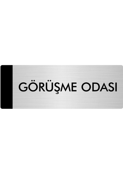 Metal Yönlendirme Levhası Departman Kapı İsimliği Görüşme Odası 7 x 20 cm Gümüş
