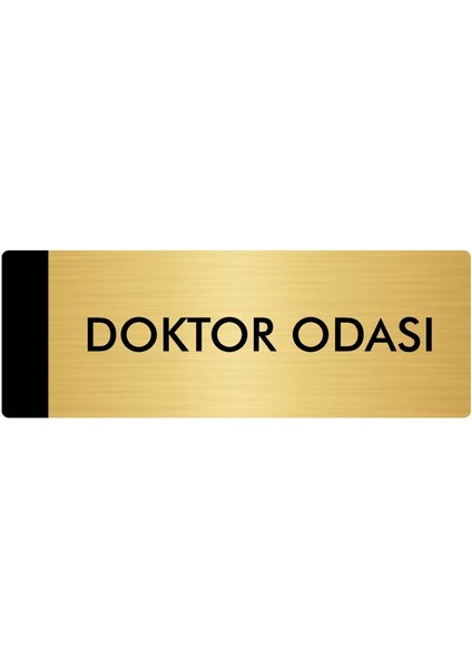Metal Yönlendirme Levhası Departman Kapı İsimliği Doktor Odası 10 x 20 cm Altın