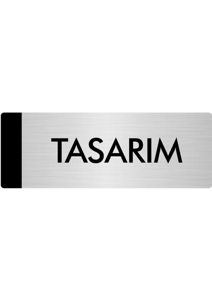 Metal Yönlendirme Levhası Departman Kapı İsimliği Tasarım 5 x 20 cm Gümüş