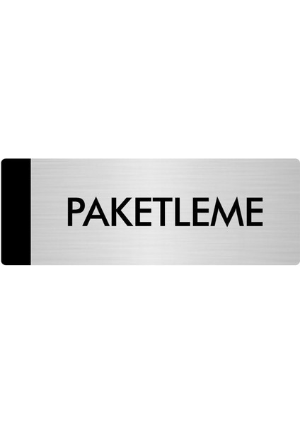 Metal Yönlendirme Levhası Departman Kapı İsimliği Paketleme 5 x 20 cm Gümüş