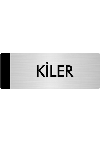 Metal Yönlendirme Levhası Departman Kapı İsimliği Kiler 5 x 20 cm Gümüş