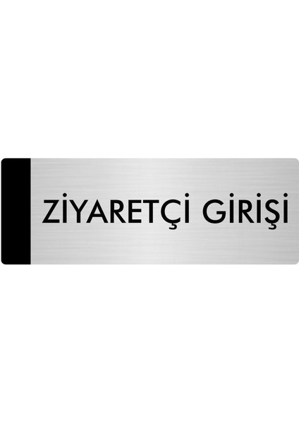 Metal Yönlendirme Levhası Departman Kapı İsimliği Ziyaretçi Girişi 10 x 20 cm Gümüş