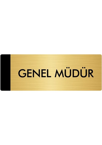 Metal Yönlendirme Levhası Departman Kapı İsimliği Genel Müdür 7 x 20 cm Altın