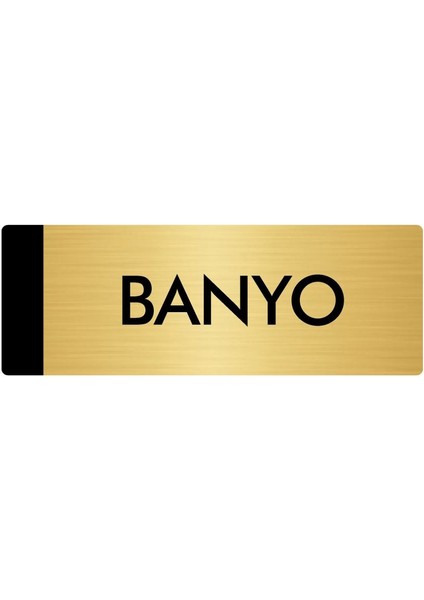 Metal Yönlendirme Levhası Departman Kapı İsimliği Banyo 7 x 20 cm Altın