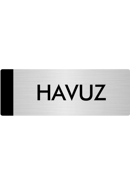 Metal Yönlendirme Levhası Departman Kapı İsimliği Havuz 10 x 20 cm Gümüş