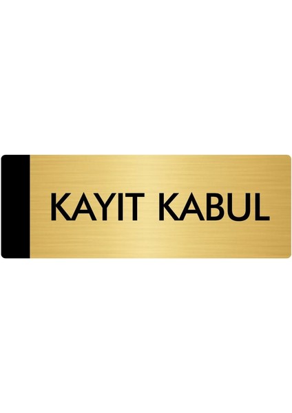 Metal Yönlendirme Levhası Departman Kapı İsimliği Kayıt Kabul 7 x 20 cm Altın