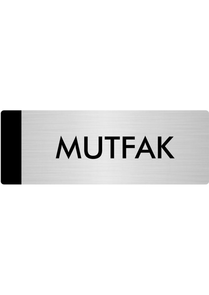 Metal Yönlendirme Levhası Departman Kapı İsimliği Mutfak 10 x 20 cm Gümüş