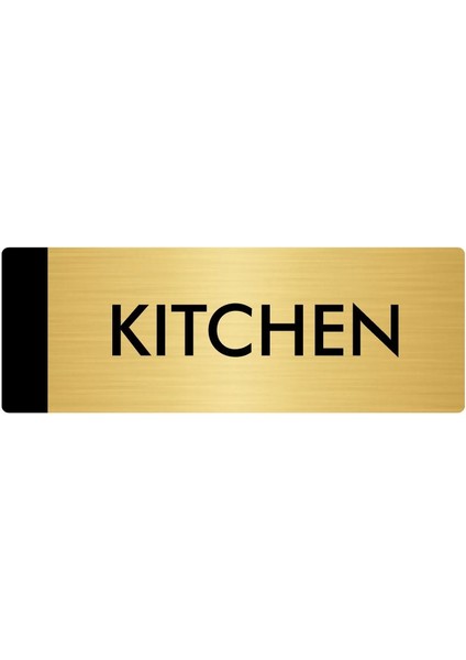 Metal Yönlendirme Levhası Departman Kapı İsimliği Kitchen 10 x 20 cm Altın