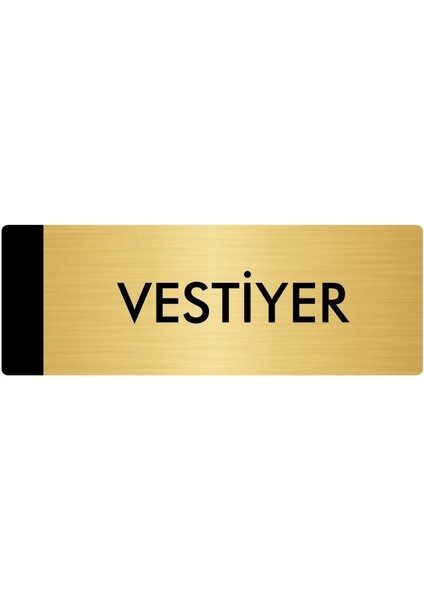 Metal Yönlendirme Levhası Departman Kapı İsimliği Vestiyer 10 x 20 cm Altın