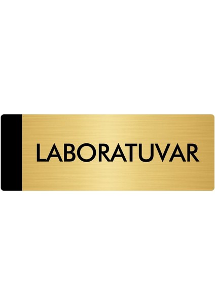 Metal Yönlendirme Levhası Departman Kapı İsimliği Laboratuvar 10 x 20 cm Altın
