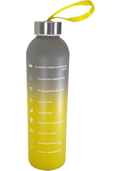 Renkli 750 ml Motivasyon Cam Su Matarası HK2707