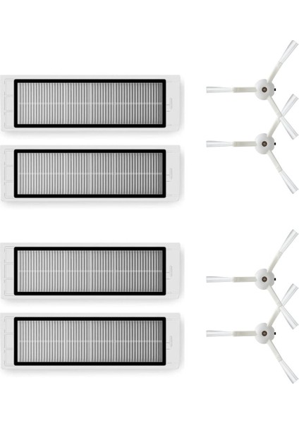 Xiaomi Vacuum Cleaner SDJQR02RR Uyumlu Yedek Hepa Filtre Yan Fırça -8 Parça
