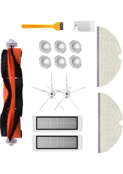 Roborock S50/S55 Uyumlu Yedek Fırça Hepa Filtre Mop Su Tankı Filtre Seti-14 Parça