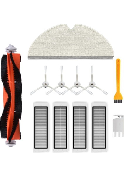 Roborock S50/S55 Uyumlu Yedek Fırça Filtre Mop Seti-12 Parça