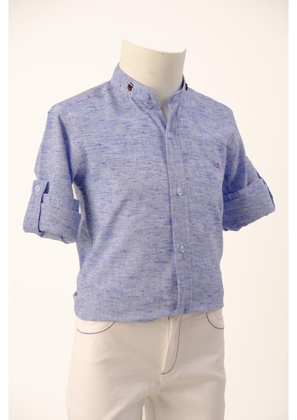 Hakim Yaka Erkek Çocuk Keten Spor Gömlek fiyatları