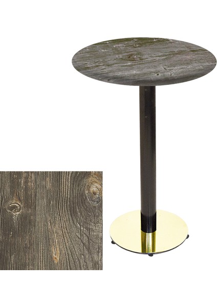 Bistro Masa (Karanfil Gold Werzalit Yuvarlak Q 60CM) - Old Pine